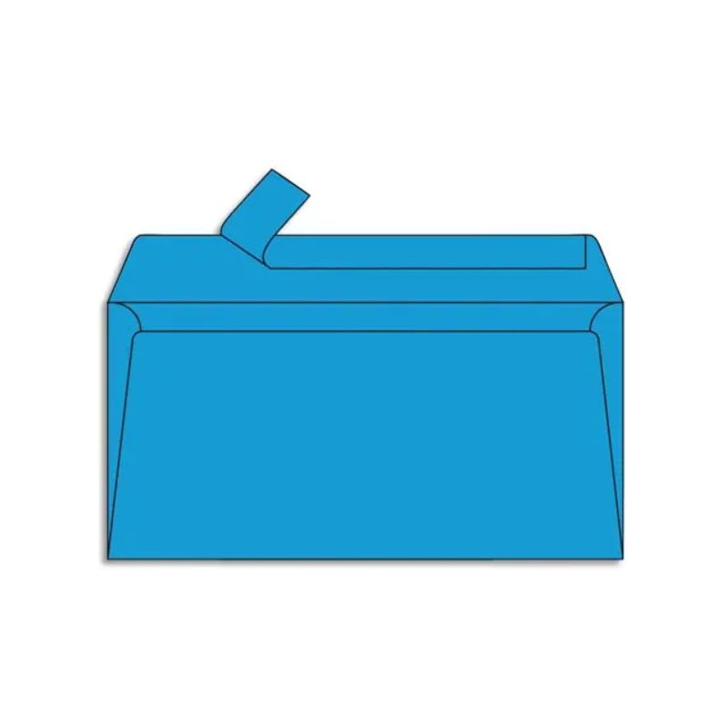 CLAIREFONTAINE Paquet de 20 enveloppes 120g POLLEN 11x22cm (DL). Coloris Bleu turquoise