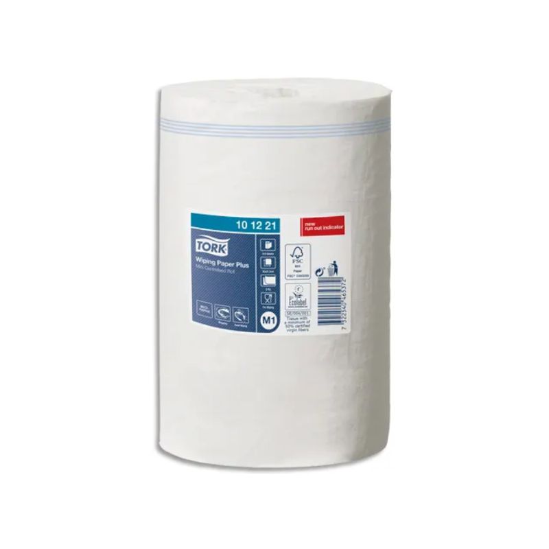 TORK Lot de 11 Bobines papier d'essuyage Plus Mini à dévidage central M1 75m Format 21,5 x 35 cm Blanc