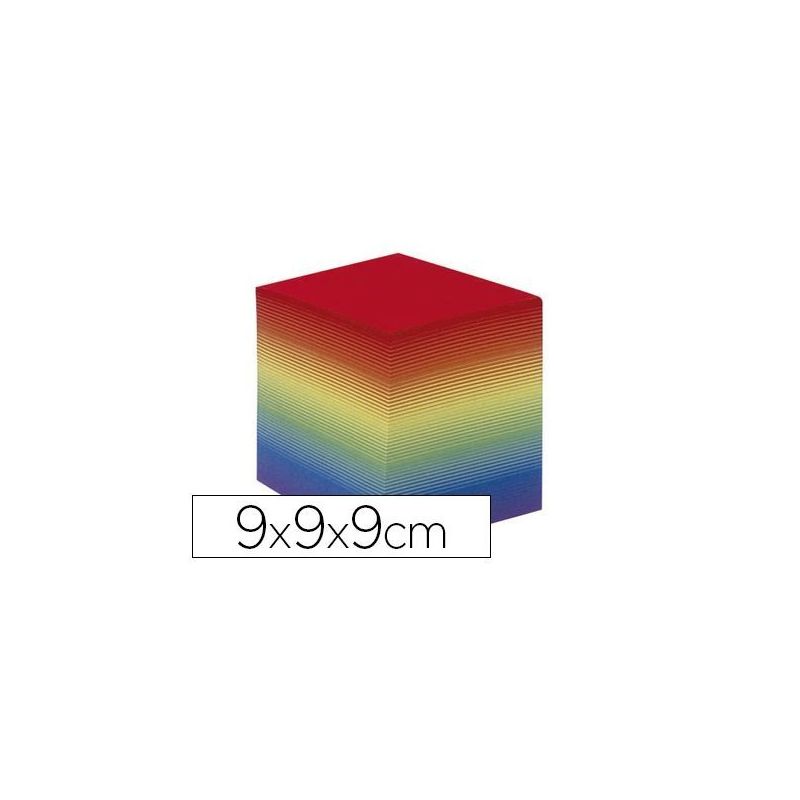QUO VADIS Bloc cube arc en ciel 9x9x8cm 610 feuilles encollées 80g PEFC