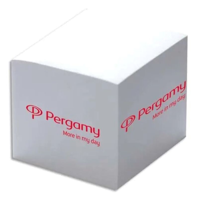 PERGAMY Cube 9 x 9 x 8 cm de 6 feuilles papier Blanc
