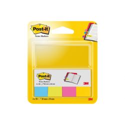 POST-IT 4 bloc de 50 marque-pages format 20x38mm coloris assortis