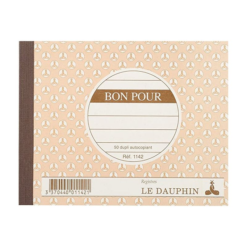 LE DAUPHIN Carnet bon autocopiant 10,5 x 13,5 cm 50 feuillets autocopiants dupli