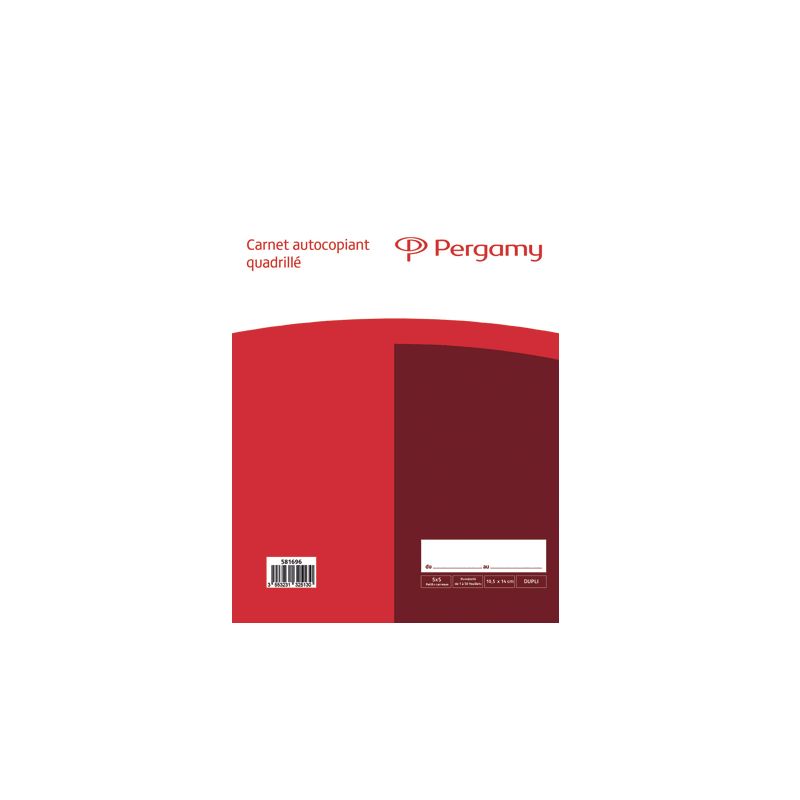 PERGAMY Carnet quadrillé 5x5mm format 10,5x14cm. 50 feuilles autocopiantes en dupli