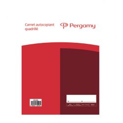 PERGAMY Carnet quadrillé 5x5mm format 10,5x14,8cm. 50 feuilles autocopiantes en tripli