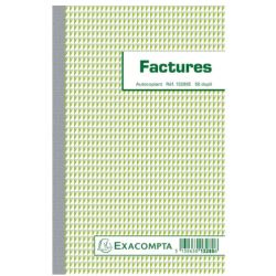 EXACOMPTA Manifold Factures 21x13,5cm - 50 feuillets dupli auocopiants