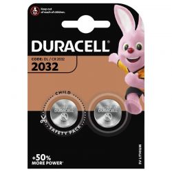 DURACELL Piles boutons lithium spéciales 2032 3V, lot de 2 (DL2032/CR2032)