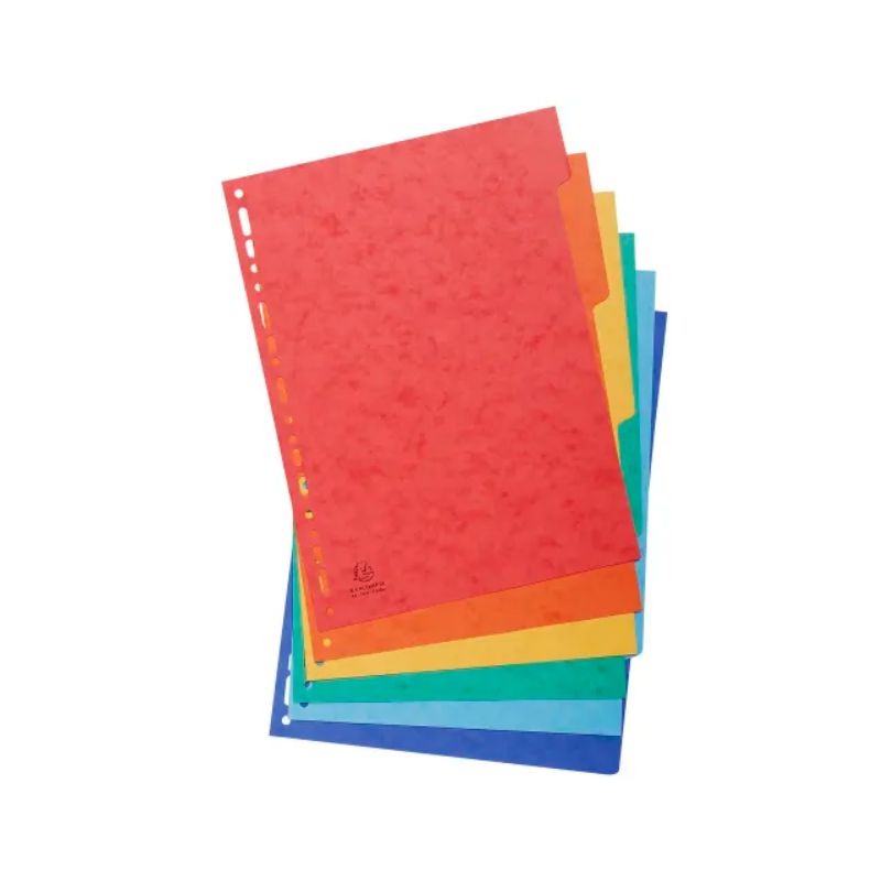 EXACOMPTA Jeu d'intercalaires 6 positions en carte lustrée 3/10e format A4 225g