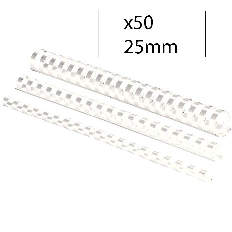 FELLOWES Boîte de 50 peignes anneaux plastique 25 mm Blanc