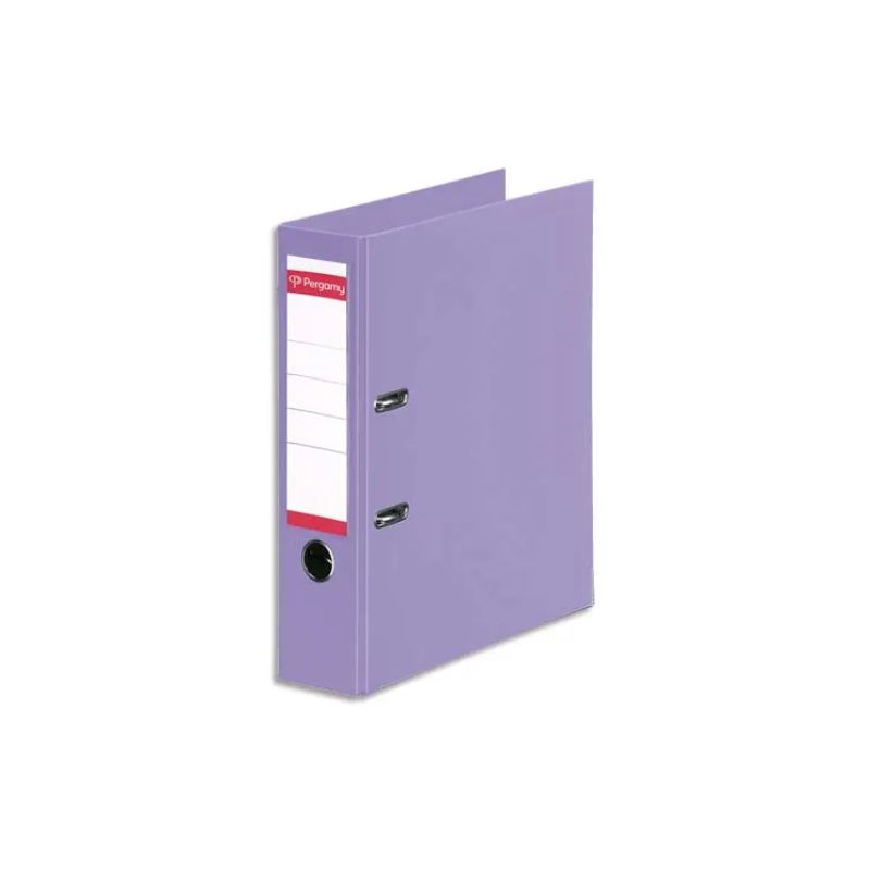 PERGAMY Classeur à levier en polypropylène intérieur/extérieur. Dos 8cm. Format A4. Coloris violet