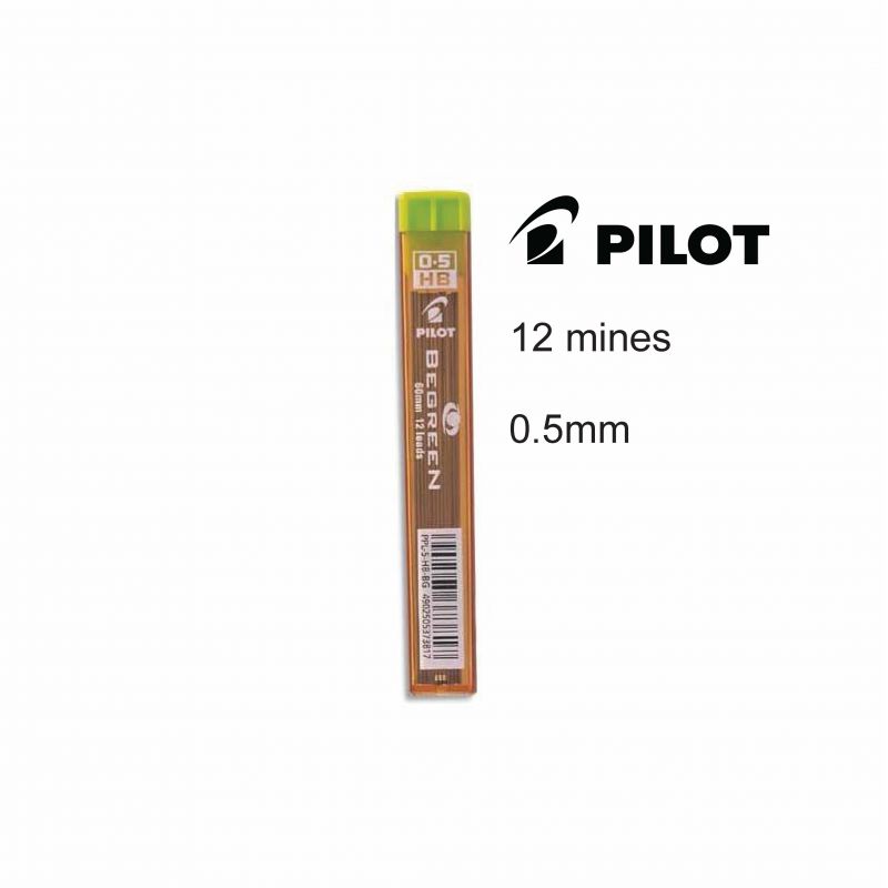 PILOT Etui de 12 mines 0,5 mm HB