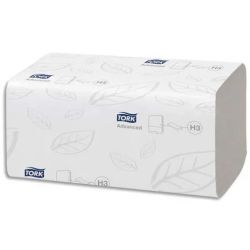 TORK Colis de 20 Paquets de 128 Essuie-mains Advanced gaufrées 2 plis pliées en C Format 24,8x31 cm Blanc