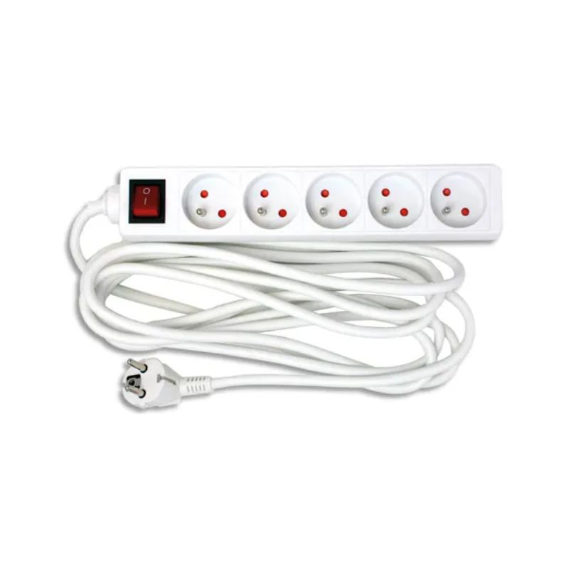 WONDAY Bloc multiprises électriques 5 prises électriques 4m avec interrupteur GAE000462
