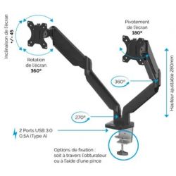FELLOWES Bras porte écran double Platinum Series