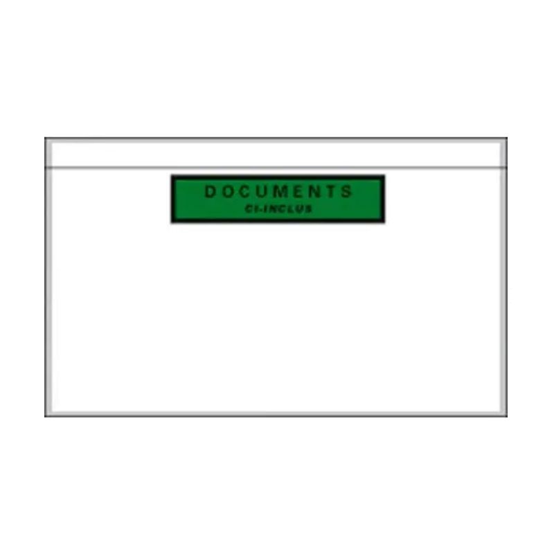 Boîte de 1000 pochettes document ci-inclus recyclées format DL 22,8 x 12 cm transparent