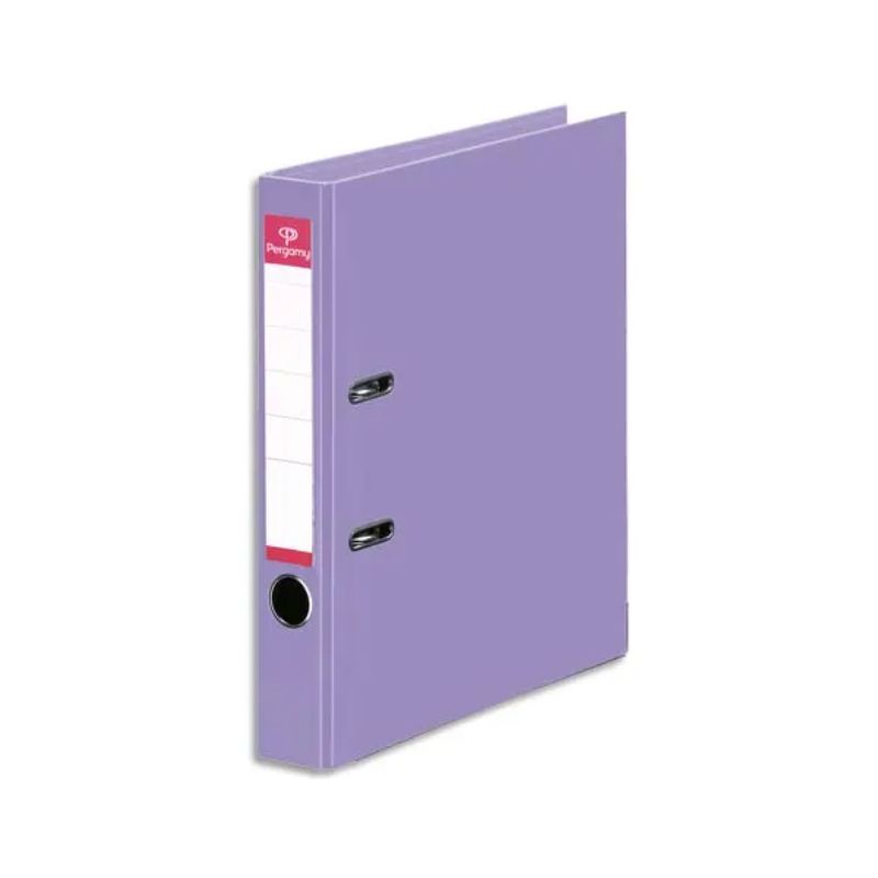 PERGAMY Classeur à levier en polypropylène intérieur/extérieur. Dos 5cm. Format A4. Coloris violet