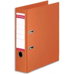 PERGAMY Classeur à levier en polypropylène intérieur/extérieur. Dos 8cm. Format A4. Coloris orange