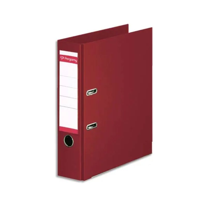 PERGAMY Classeur à levier en polypropylène intérieur/extérieur. Dos 8cm. Format A4. Coloris bordeaux
