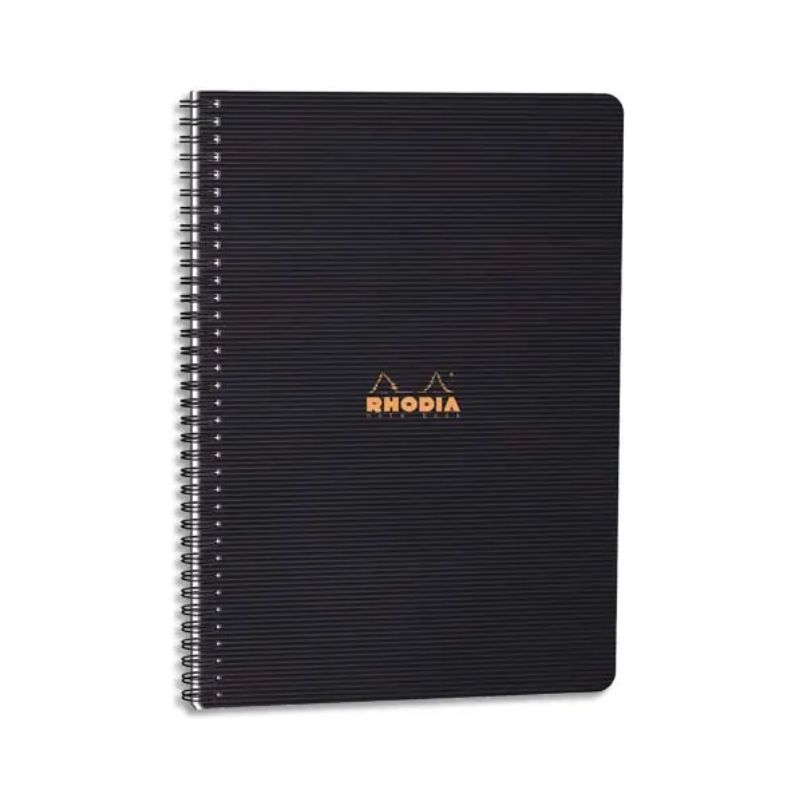 RHODIA Cahier spirale couverture Noire PP 22,5x29,7cm