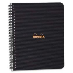 RHODIA Cahier spirale couverture Noire PP 16x21cm