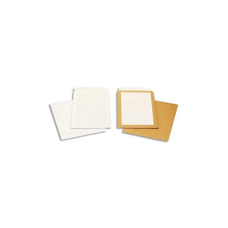 GPV Boîte de 100 pochettes kraft dos carton c4 120g auto-adhesives 4455