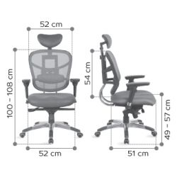 FAUTEUIL SYNCHRONE EN MAILLE ET TISSU TECKNET NOIR