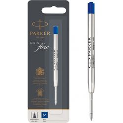 PARKER Recharge QUINKFLOW pour bille pointe moyenne encre Bleue