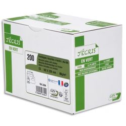 GPV Boîte de 200 enveloppes recyclées extra Blanches Erapure, format C5 162x229mm fenêtre 45x100mm 80g