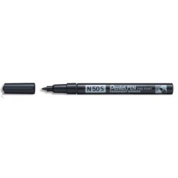 PENTEL Marqueur permanent N50. Pointe fine. Encre résistante aux conditions -30°C +60°C. Coloris noir