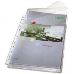 LEITZ Sachet de 5 pochettes plan en PVC 170 µ grainé, peut contenir jusqu'à 200 feuilles