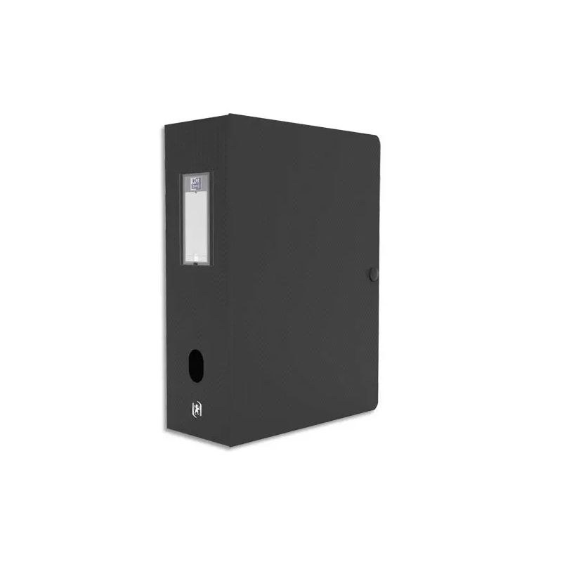 OXFORD Boîte de classement Memphis 24x32cm, en polypropylène 7/10e. Dos 10cm. Coloris Noir