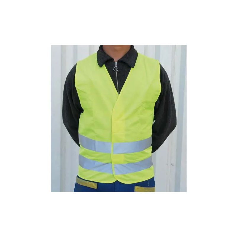 VISO Gillet de sécurité, deux bandes réfléchissantes en polypropylène EN471, ajustable de M à XL Jaune