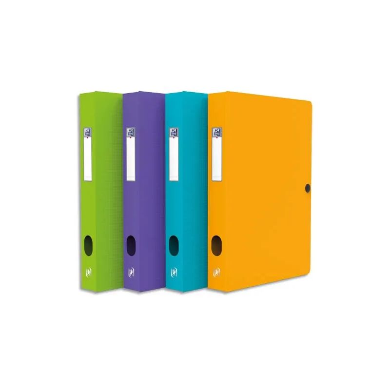 OXFORD Boîte de classement Memphis 24x32cm, en polypropylène 7/10e. Dos 6cm. Assortis style