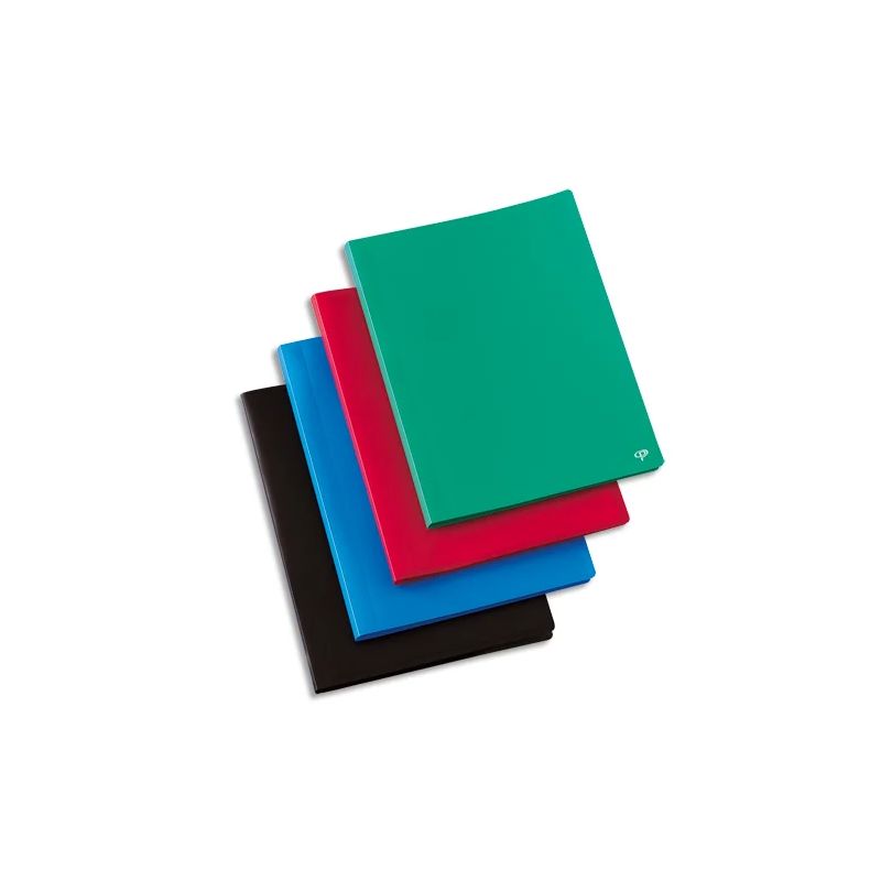 PERGAMY Protège-documents en polypropylène 100vues coloris assortis, couverture 3/10e, pochettes 6/100e