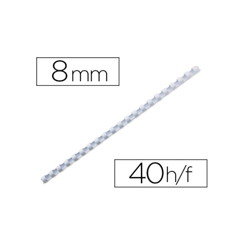 BOITE DE 100 ANNEAUX PLAST 8 MM BLANC