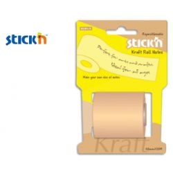  STICK'N Recharge de note repositionnable en rouleau en papier Kraft. 50 mm x 10 m.
