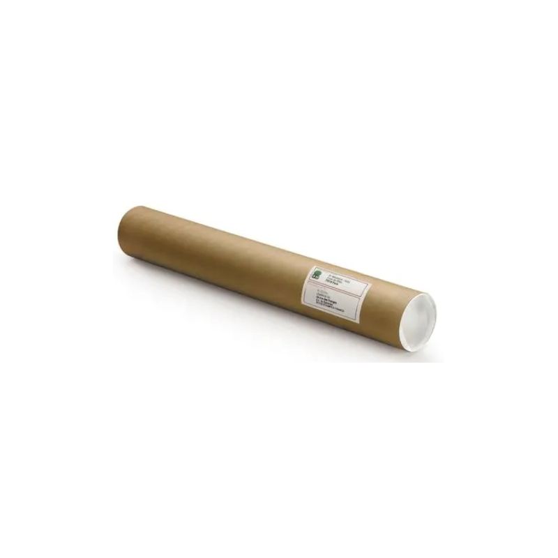Tube d'expédition en carton Brun 72g avec embouts emboîtables en plastique Blanc, Format : D8 x L65 cm