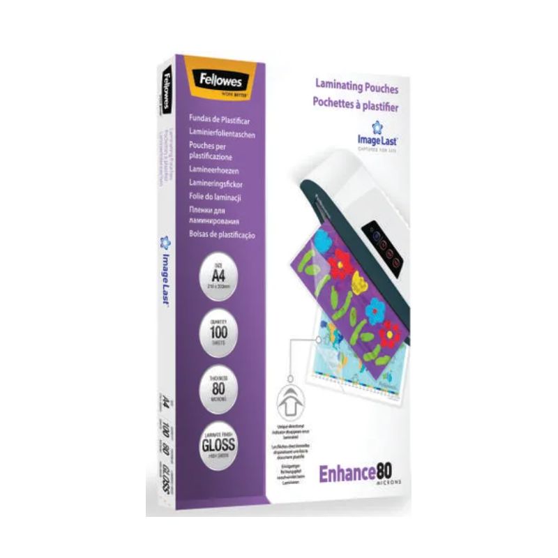 FELLOWES Pack de 100 pochettes Imagelast A4 80 microns 5306114