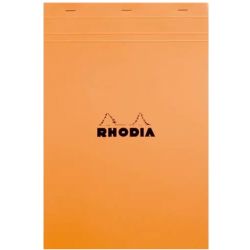 RHODIA Bloc de direction couverture Orange 80 feuilles détachables format A4+ réglure ligné+marge