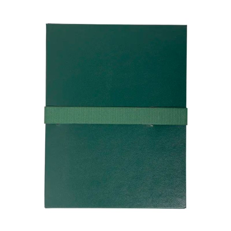 EXACOMPTA Chemise extensible en balacron. Rabat en pied, fermeture par sangle velcro. Coloris vert foncé