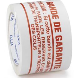 Ruban adhésif pour usage palette BANDE DE GARANTIE RAJA 50 mm x 100 m
