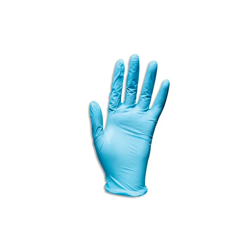 Boîte de 100 gants nitrile bleu standard medical et alimentaire. Taille S