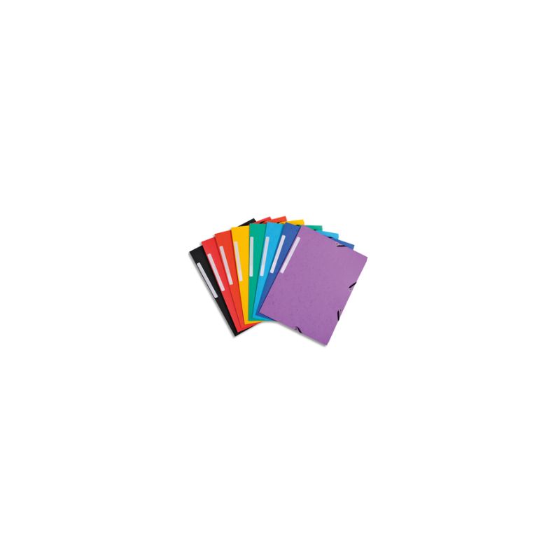 EXACOMPTA Chemise 3 rabats et élastique carte marbrée recyclée 4/10e 355gr.Format 24x32cm.Coloris Assorti