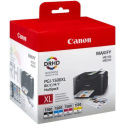 CANON Multipack 4 cartouches Jet d'encre N° 1500 / 9182B010 Noir + Cyan + Magenta + Jaune - Format XL
