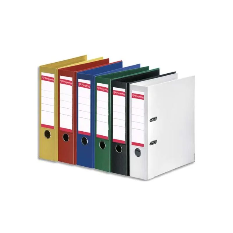 PERGAMY Classeur à levier en polypropylène intérieur/extérieur. Dos 8cm. Format A4. Coloris assortis standard