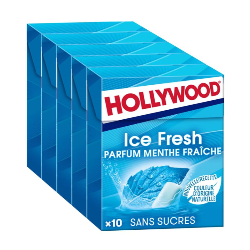 HOLLYWOOD Ice Fresh Chewing-gum à la menthe fraîche sans sucres 