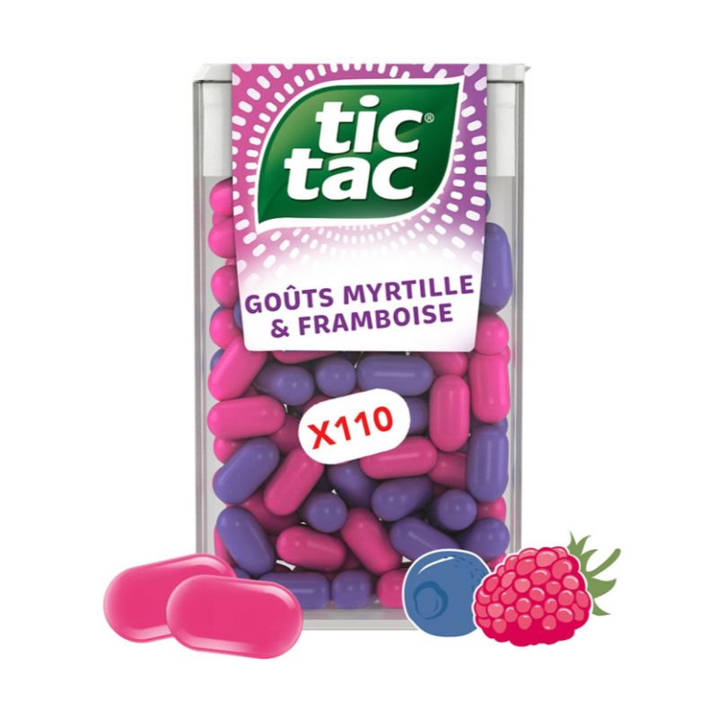 TIC TAC Pastilles à la myrtilles et framboises