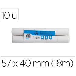 Bobine thermique exacompta tickets carte bancaire 1 pli sans bpa 57x40mm mandrin 12mm métrage 18m lot 10 rouleaux.