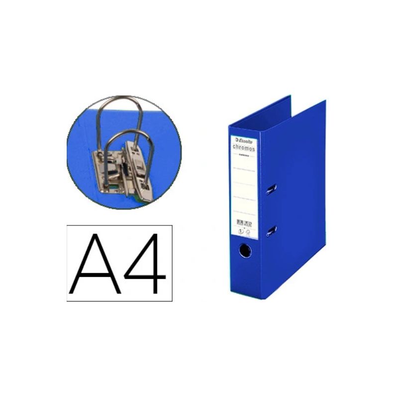 ESSELTE Classeur à levier Chromos Plus, A4, 8 cm, PP, bleu