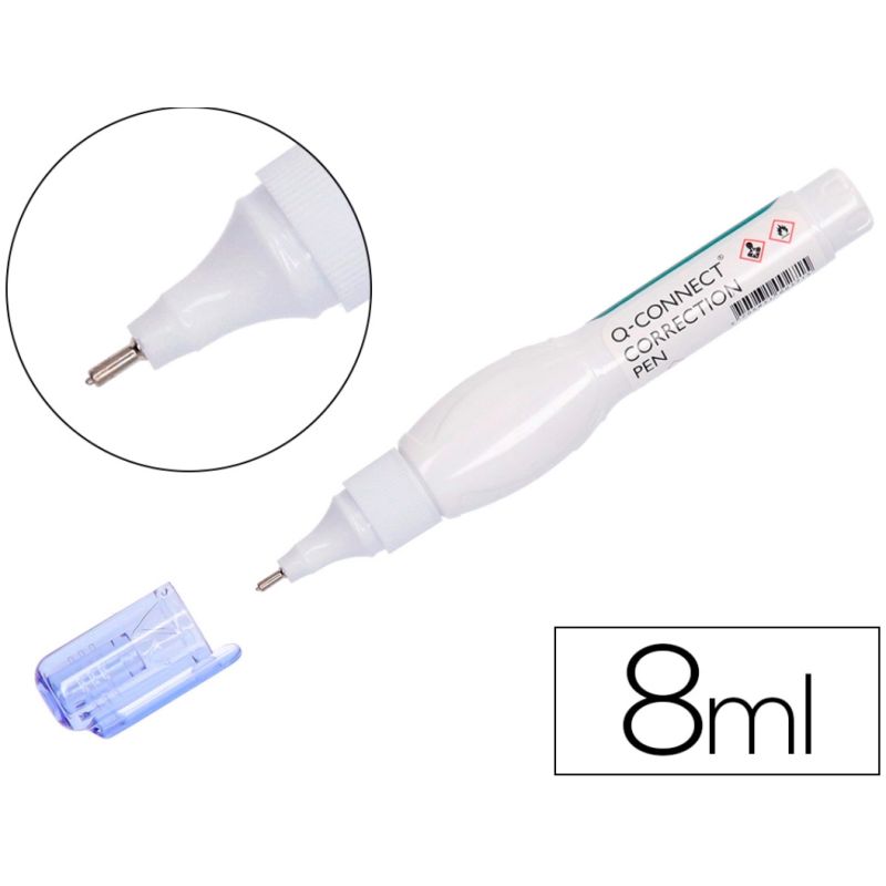 Stylo correcteur q-connect largeur bille 0.5mm séchage rapide 8ml.