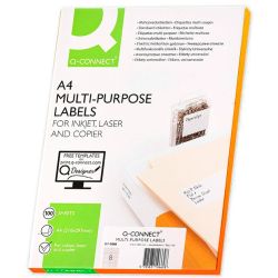 Q-Connect: Etiquette adhésive 99.1 x 67.7 mm - coins arrondis - boîte 100 feuilles